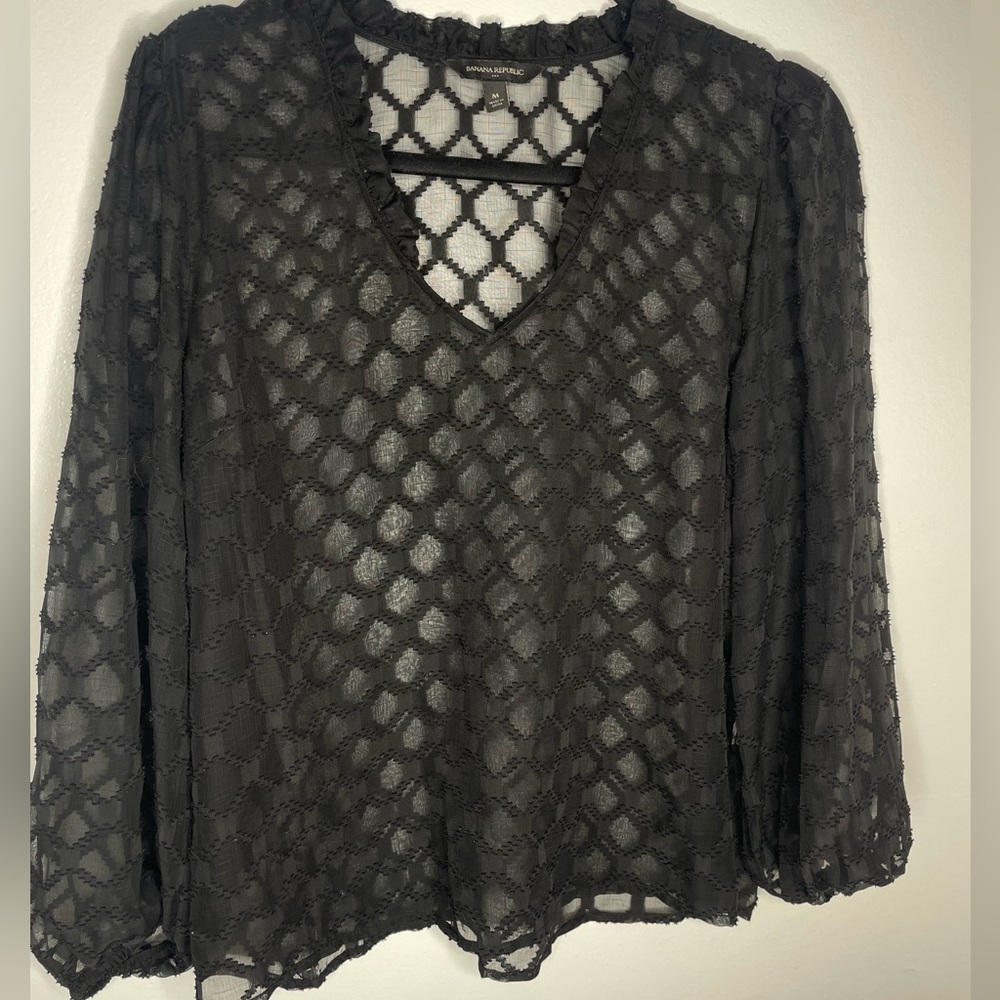 Black mesh blouse (m)